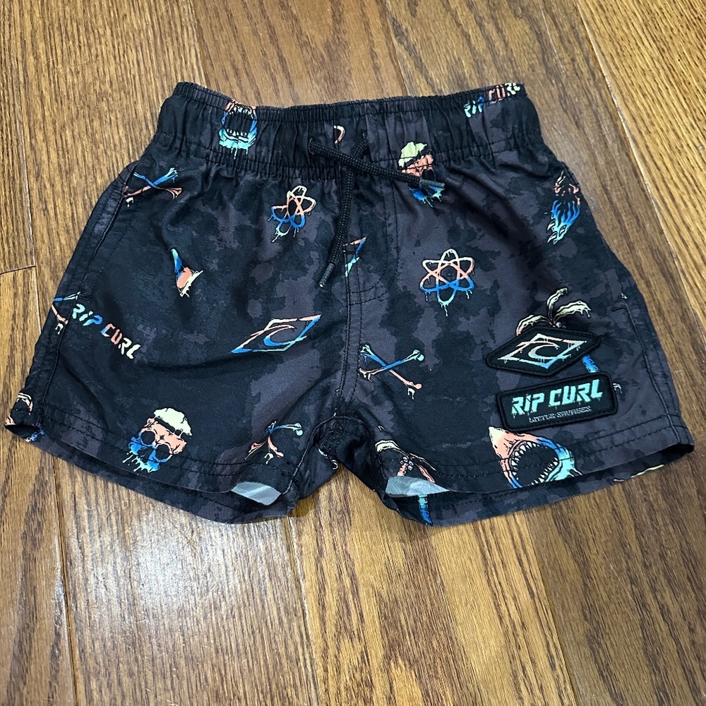 ! Rip Curl Lay Days Black Print Swim Trunks Baby Size 24M